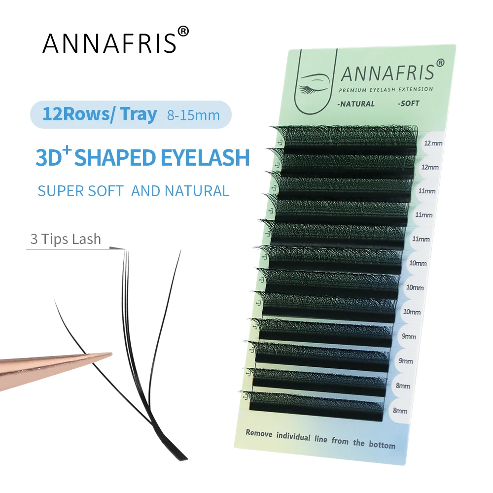 Eyelash Extension Human Hair - ANNAFRIS 3D W trzy rdzenie przedłużanie
