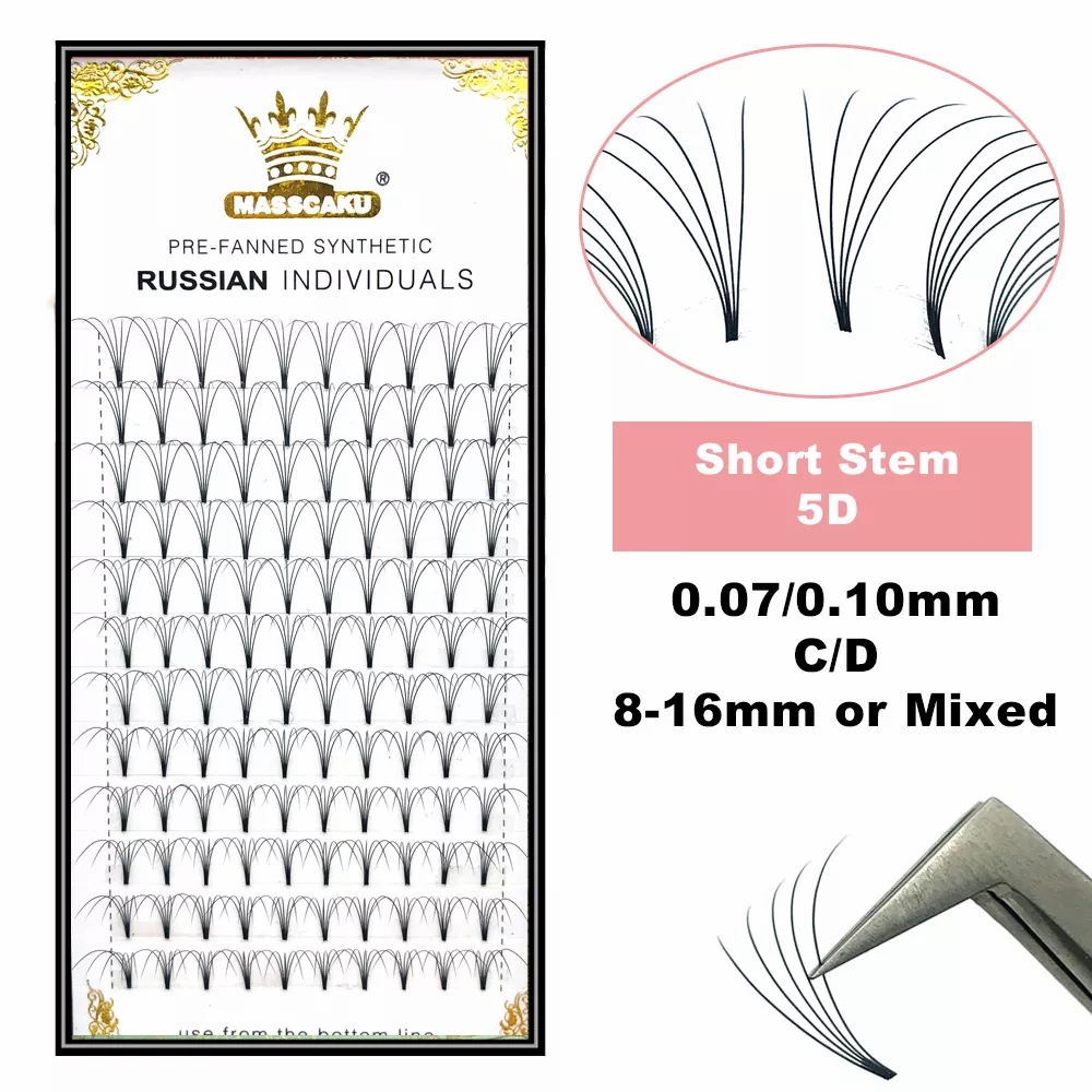 Eyelash Extension Human Hair - MASSCAKU Premade Russian Volume Short Stem