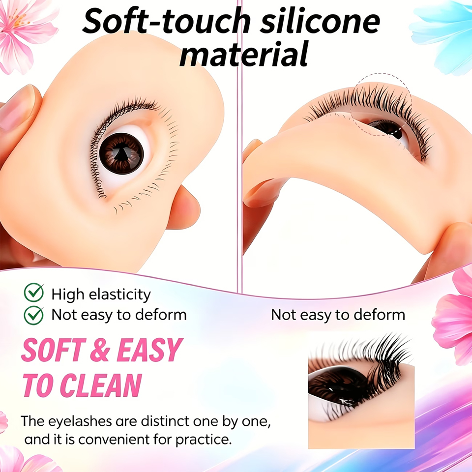 Eyelash Extension Doll Eye - 3-warstwowe rzęsy wielokrotnego użytku, oczy manekina,