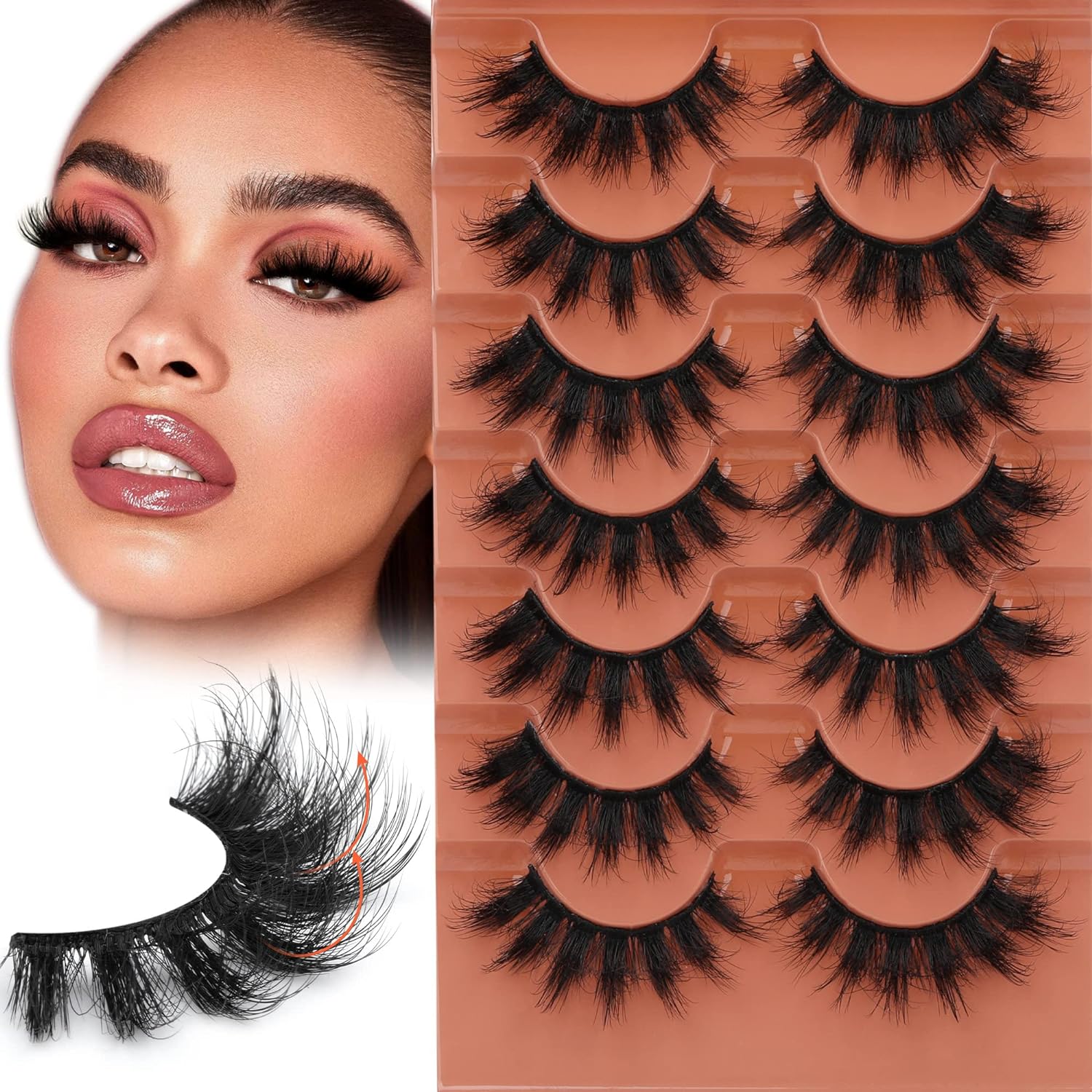 Eyelash Extension Cat Eye - 7 par puszyste rzęsy 8D sztuczne