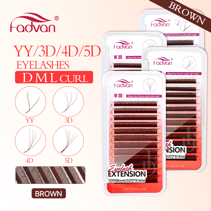 Faux Mink Lash - FADVAN brązowe rzęsy 4D/3D/5D W kształt