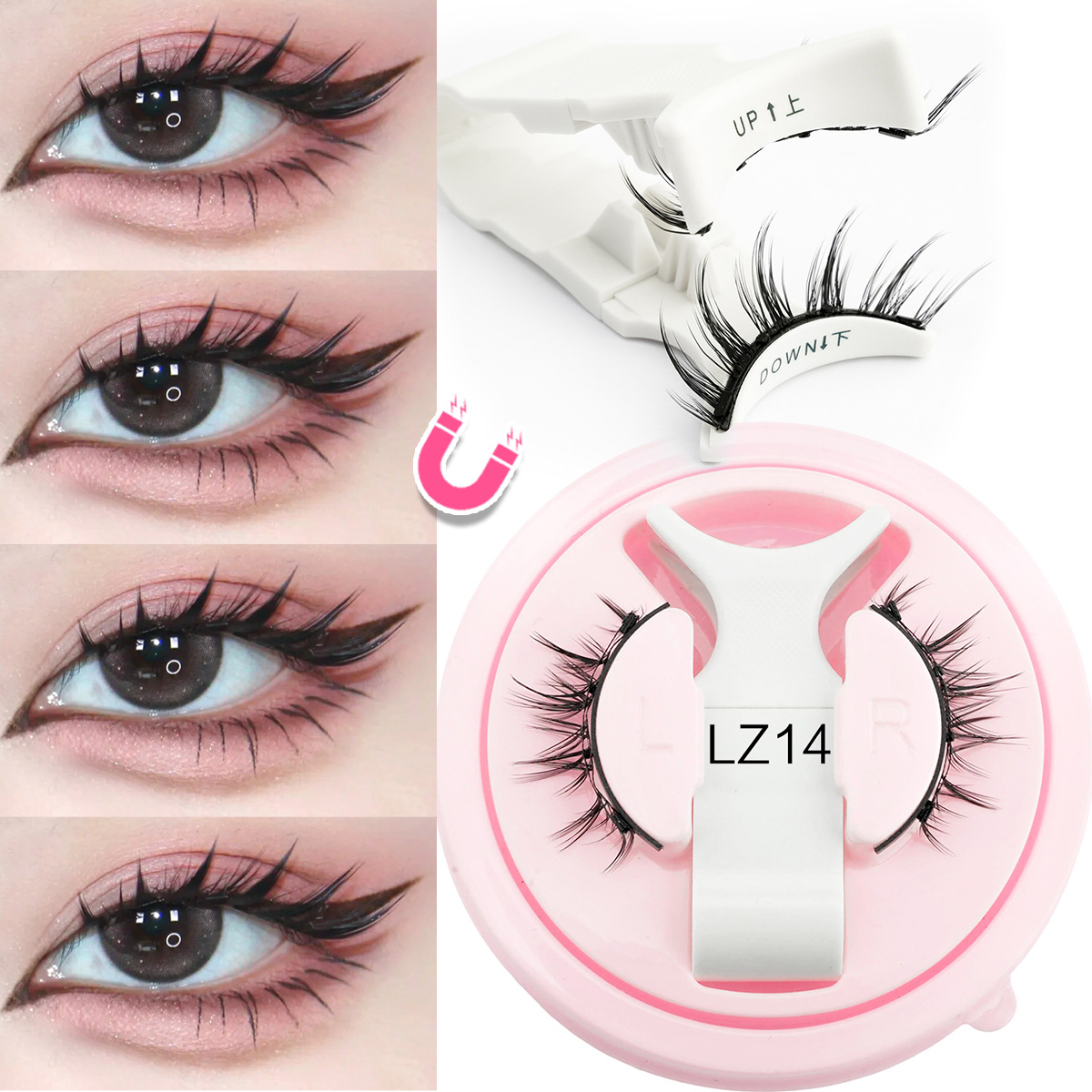 Faux Mink Lash - Nowe 1 Para Magnetycznych Rzęs Ręcznie