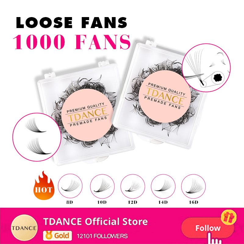 Eyelash Extension Medium - Wentylatory TDANCE 1000 luźne rzęsy wachlarzowe