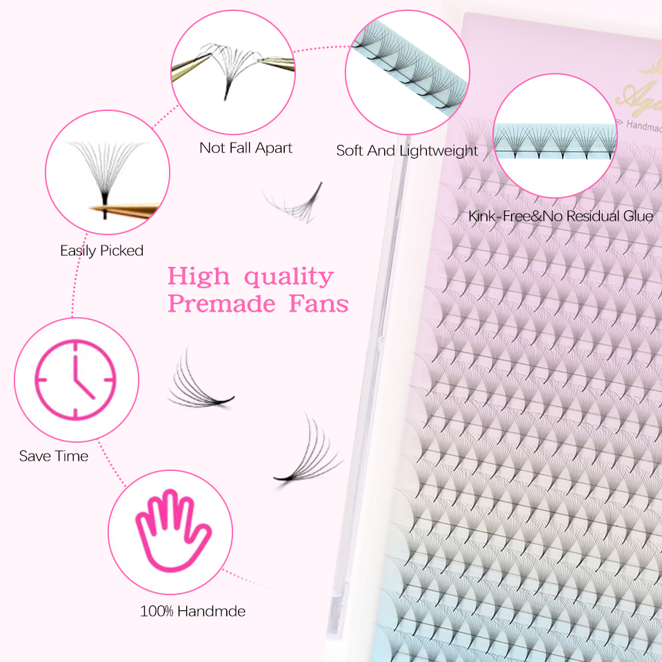 AGUUD 30d 40d Premade Fans Eye – Eyelash Extension Medium recenzja i cena